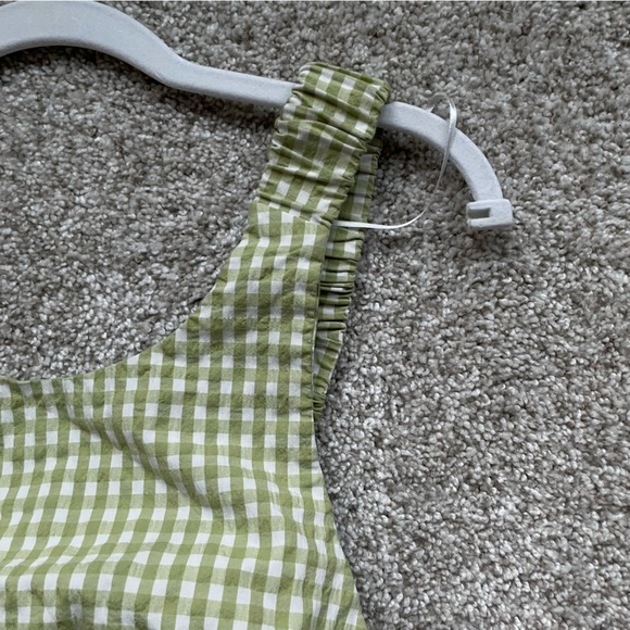 Zara Checkered Green & White Crop Top - Picture 4 of 5